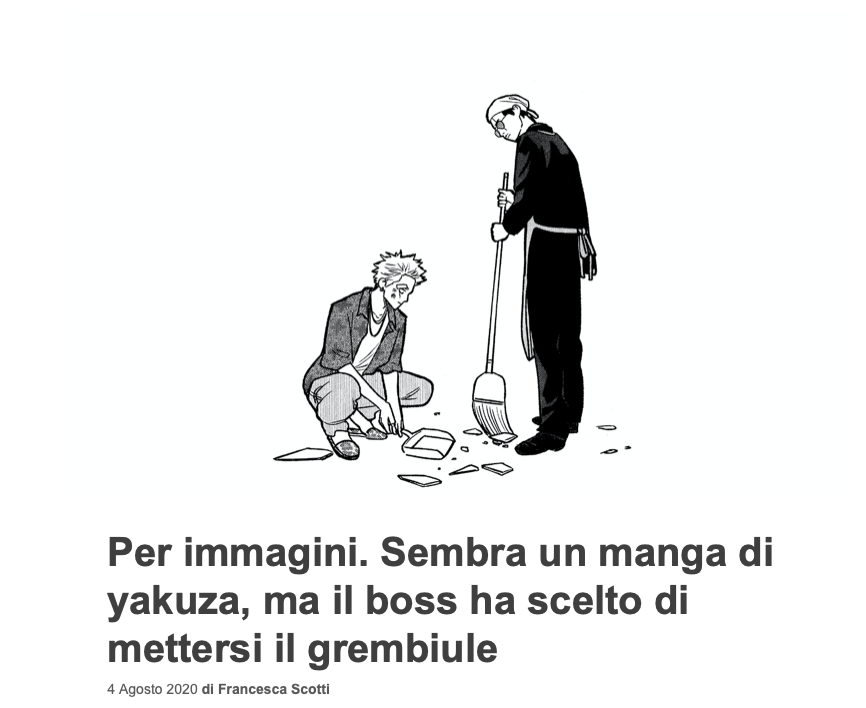 Sembra un manga di yakuza, ma il boss ha scelto di mettersi il grembiule_ di Francesca Scotti